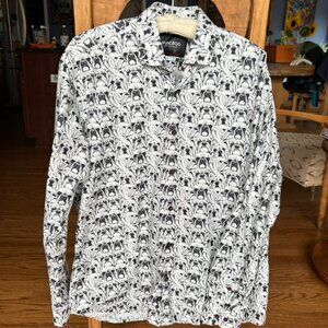 Men's Maceoo long sleeved, black and white pug print, size medium